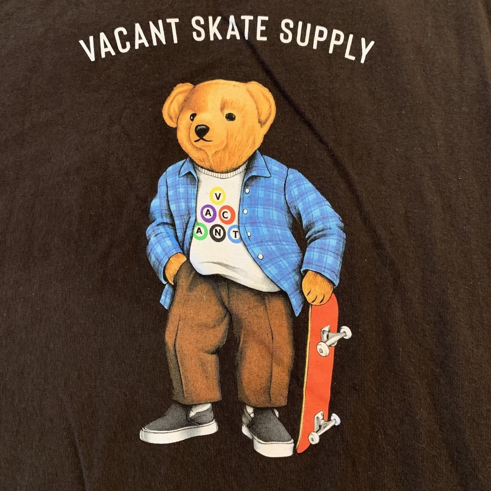 Vacant Skate Supply Shirt Mens Extra Large Brown‎ Bear Graphic Pretty Vacant